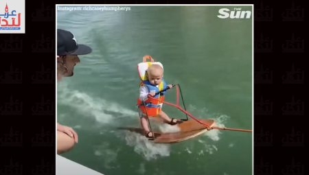 فيديو: طفل يبلغ من العمر 6 أشهر يحطم الرقم القياسي العالمي لأصغر متزلج على الماء!!