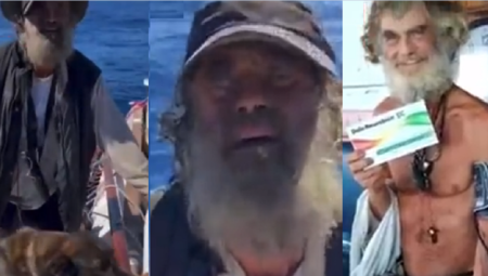 قصة تشبه الأفلام.. سفينة تنقذ بحارا وكلبه بعد شهرين من التيه في البحر (فيديو)