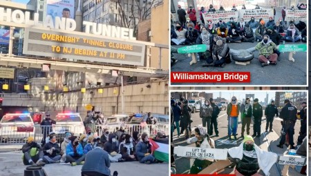 متظاهرون يقطعون جسورا في نيويورك دعما للفلسطينيين