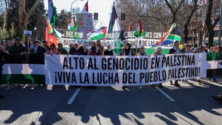 تظاهرات حاشدة في إسبانيا للمطالبة بوقف الإبادة في فلسطين