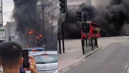 اندلاع حريق هائل شرقي لندن على بعد أمتار من مهرجان  في المنطقة