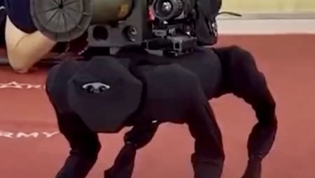 روسيا تعلن عن كلب آلي مسلح  مزود بقاذفة صواريخ