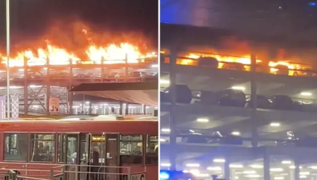 لندن: حريق ضخم في موقف سيارات بمطار لوتون يتسبب في تأجيل العديد من الرحلات