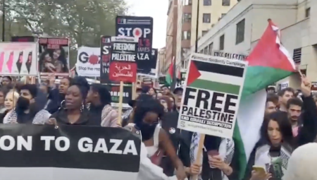 مظاهرة تاريخية وسط لندن لنصرة فلسطين ضد الاحتلال الإسرائيلي 