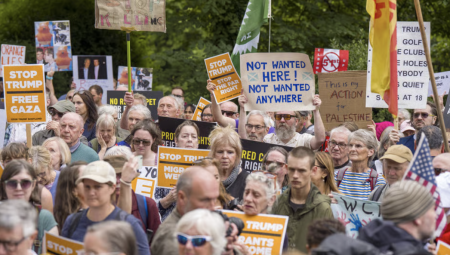 احتجاجات واسعة في بريطانيا ضد زيارة ترامب