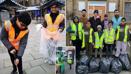 بريطانيا : 1500 مسلم يتطوعون لتنظيف الشوارع بعد احتفالات رأس السنة